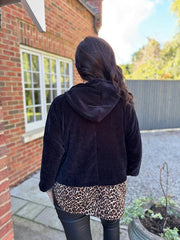 Black Soft Touch Leopard Hoodie Alex
