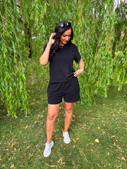 Black Soft Towelling Set Adriana