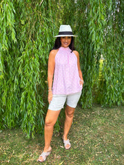 Pink Polka Dot Halter Neck Top Judy