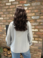 Grey Ruffle Frill Blouse Dionne