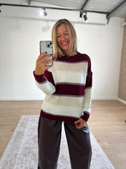 Wine Striped Knit Angelica