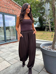 Chocolate Shimmer Cuffed Trousers Aubrey