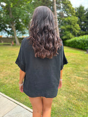 Black Multi Hole Detail Top Terri