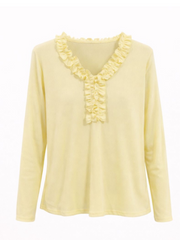 Lemon Ruffle Detail Top Jeanelle