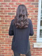 Black Geometric Knit Top Danielle