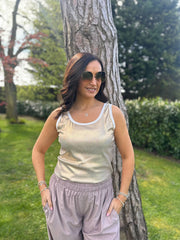 Gold Ribbed Shimmer Vest Juniper