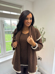 Chocolate Blanket Stitch Two Piece Knit Leanne