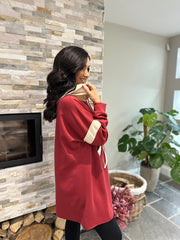 Wine Hooded Sweat Dress Jodie