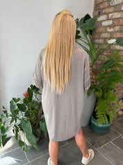 Mocha Crochet Trim Dress Sabrina