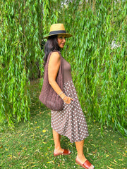 Chocolate Polka Dot Panel Dress Coraline