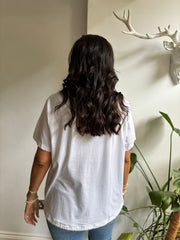 White Textured Hearts Tee Joy