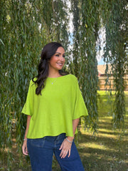 Lime Reverse Seam Round Neck Diana