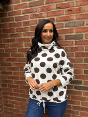 Chocolate Polka Dot Super Soft Sweat Top Lisa