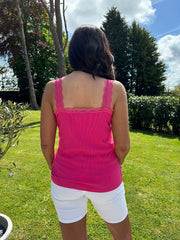 Lipstick Lace Ribbed Vest Libby