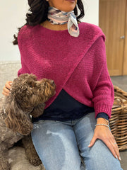 Lipstick Knitted Wrap Jumper Nell