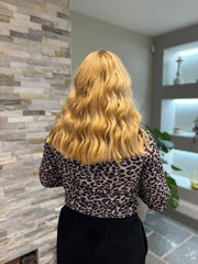 Mocha Soft Leopard Ruched Side Top Drew