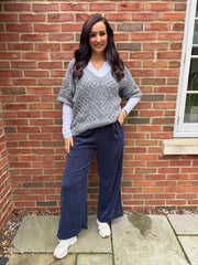 Grey Cosy Diamond Knit Sofia