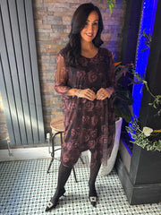 Chocolate Rose Mesh Dress Natalie