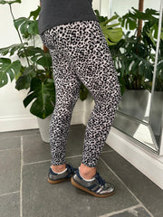 Grey Leopard Print Leggings