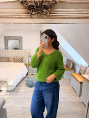 Green Popcorn Knit Martha