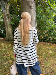 Navy Striped Longline Cardi Haven