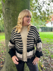 Black Striped Premium Cardi Leah