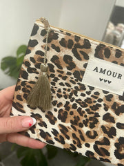 Natural Leopard Amour Cosmetic Bag