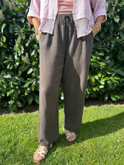 Chocolate Bubble Cotton Trousers