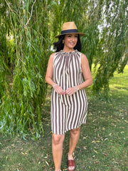 Buttercream Striped Sleeveless Dress Tiana