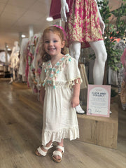 White Tassel Trim Dress Lily