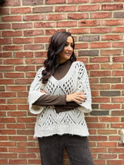 Antique Cream Cosy Diamond Knit Sofia