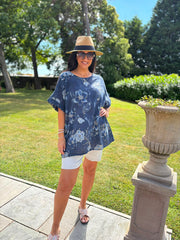 Navy Floral Pattern Top Hattie