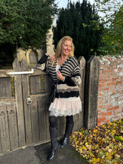 Black Striped Premium Cardi Leah