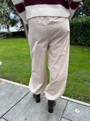 Stone Pull on Cuffed Trousers Raven