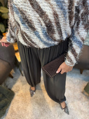 Denim Brushed Zebra Eyelash Knit Vida