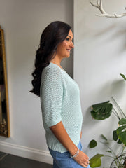Mint Sequin Sparkle Knit Sabrina