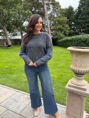 Charcoal Sequin Sleeve Jumper Laura