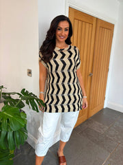 Black Lurex Zig Zag Cover Up Ginny