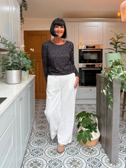 Black Polka Dot Super Soft Round Neck