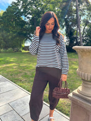 Blue Striped Sweat Top Mollie