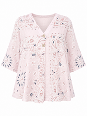 Rose Paisley Bubble Cotton Top Quinley