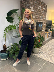 Navy Frill Pocket Trousers Sasha