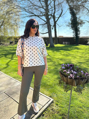 Cream Polka Dot Sweatshirt Dakota
