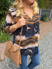 Navy Animal Ombre Top Trisha