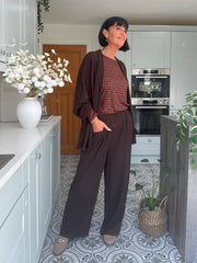 Chocolate Tartan Super Soft Round Neck