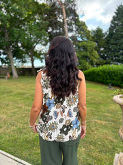 Khaki Floral Top Justine