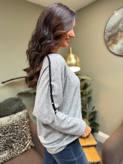 Grey Diamante Trim Knit Orla