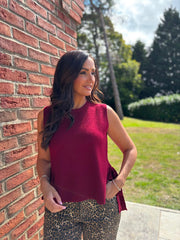 Wine Tie Detail Knitted Tank Lola