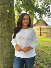White Ribbed Knit Kia