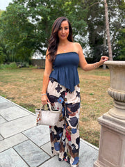 Navy Handkerchief Tube Top Tina